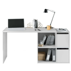 Escritorio De Esquina Reversible En Forma De L Blanco